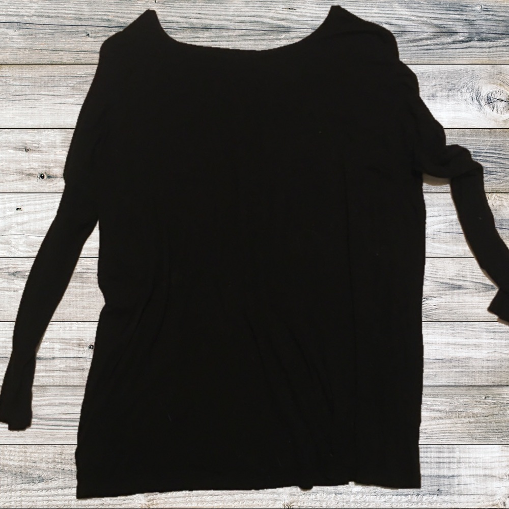 Faded Glory scoop neck oversized black top sz s/m